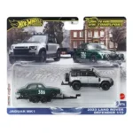 Hot Wheels Premium Car Culture Team Transport Jaguar MK1 & 2023 Land Rover Defender 110