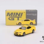 Mini GT 1/64 Nissan Skyline GT-R (R34) V-Spec – Lightning Yellow