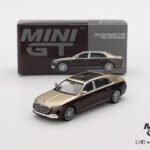 Mini GT 1/64 Mercedes-Maybach S680 Gold / Dark Red Metallic – Diecast Model Araba