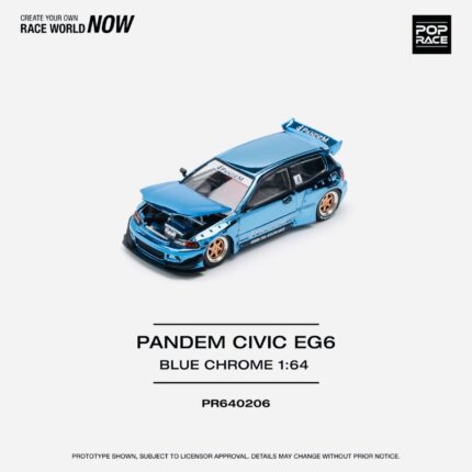 Pop Race Factory Sealed Pandem Civic EG6 Blue Chrome #206