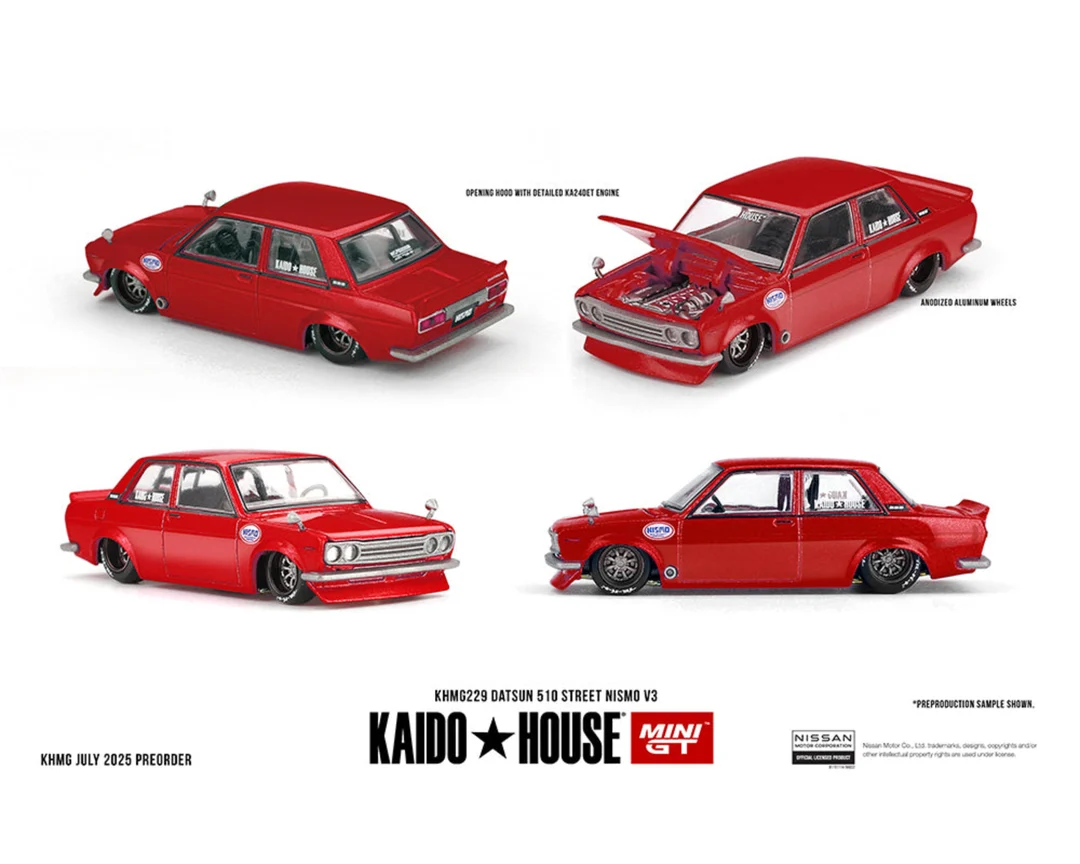 image_7ac8d61c-666d-4e78-993b-01ef4b4b32ce Kaido House x Mini GT 1:64 Datsun 510 Street Nismo V3 – Red KHMG229 - Görsel 1