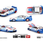 Kaido House x Mini GT 1:64 Nissan Skyline GT-R (R33) BFTHR V1 – White w/ Blue Two-tone