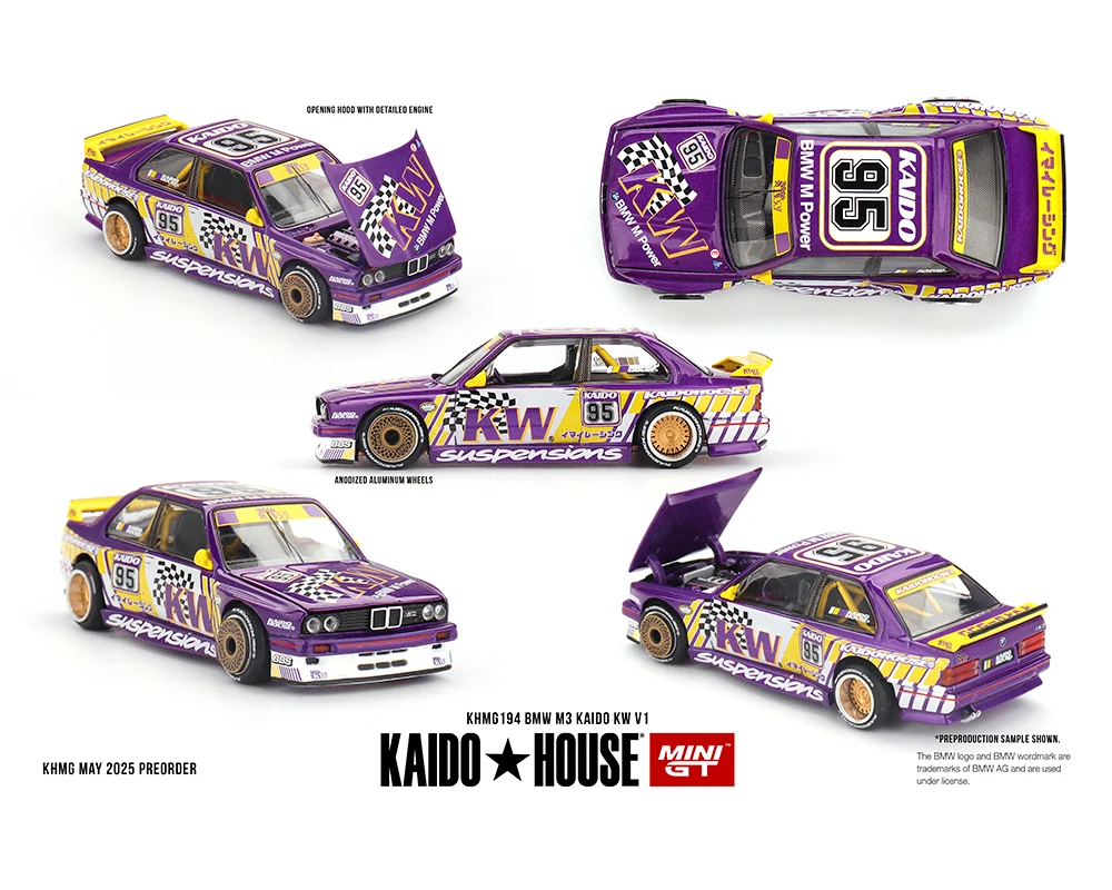 image_c919123d-7441-4c5e-949f-eb3da5cc2881 Kaido House x Mini GT 1:64 BMW M3 Kaido KW V1 – Purple KHMG194 - Görsel 1